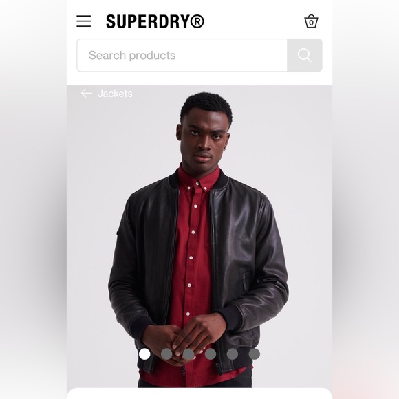 Superdry Leather Flight Bomber Jacket - Picture 2 of 5